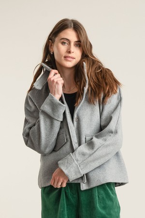WICKER Recycled Wool Poly Coat - Grey from KOMODO