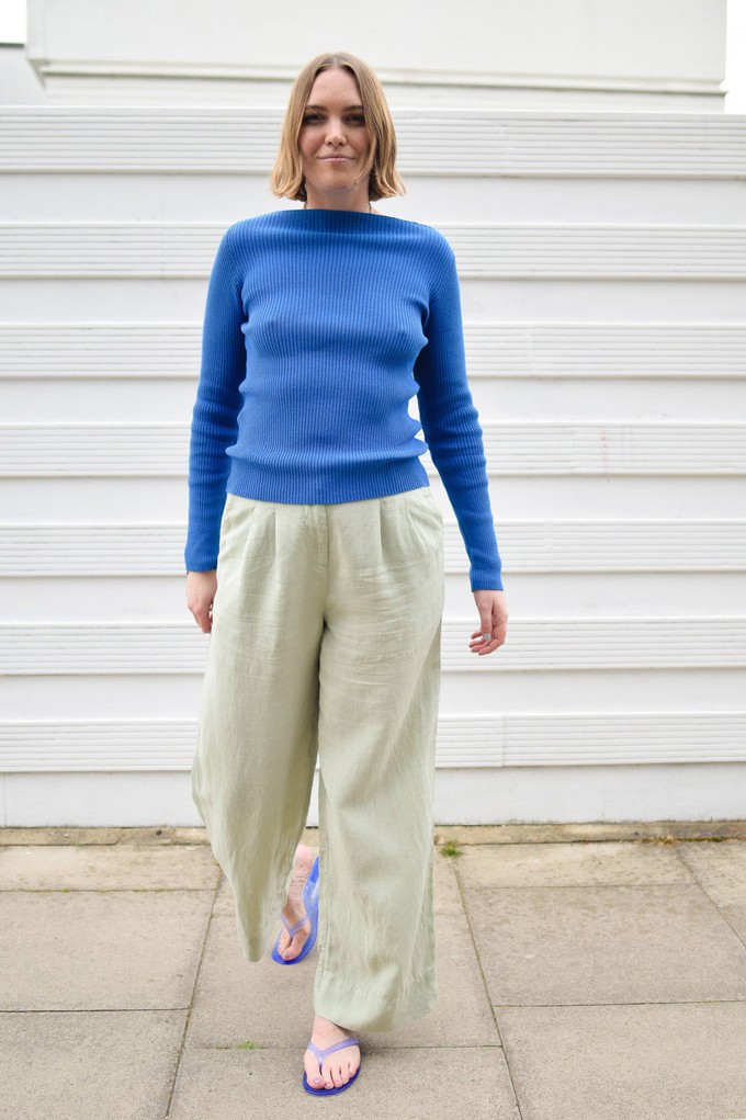 LION Wide Leg Tencel Linen Trousers - Sage from KOMODO