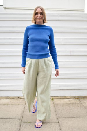 LION Wide Leg Tencel Linen Trousers - Sage from KOMODO