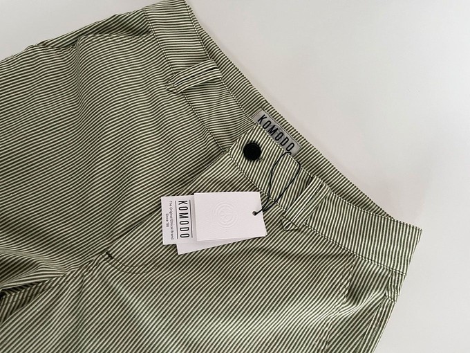 MAKULU - Organic cotton trouser - Green ticking stripe from KOMODO