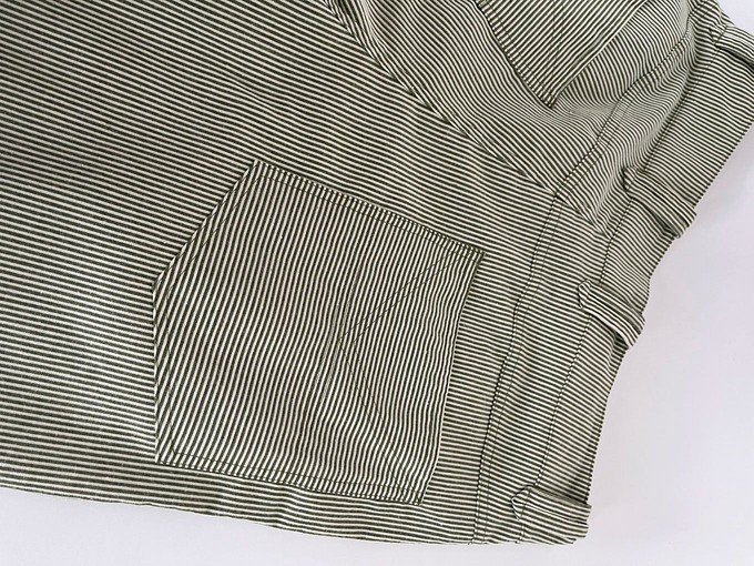 MAKULU - Organic cotton trouser - Green ticking stripe from KOMODO