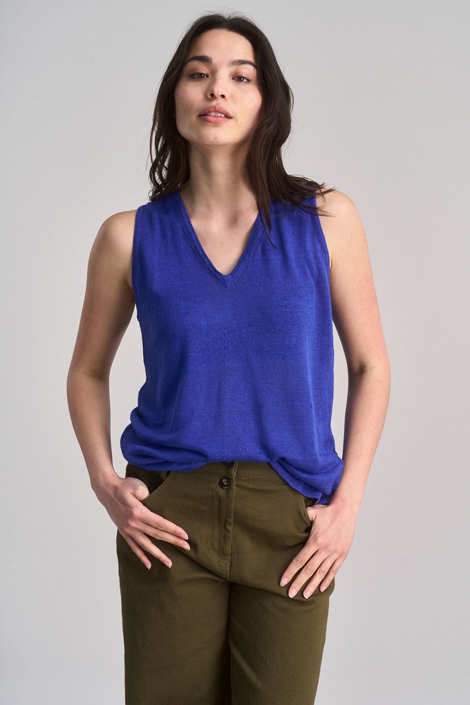 MALA - Organic Linen Blend Vest - Blue from KOMODO