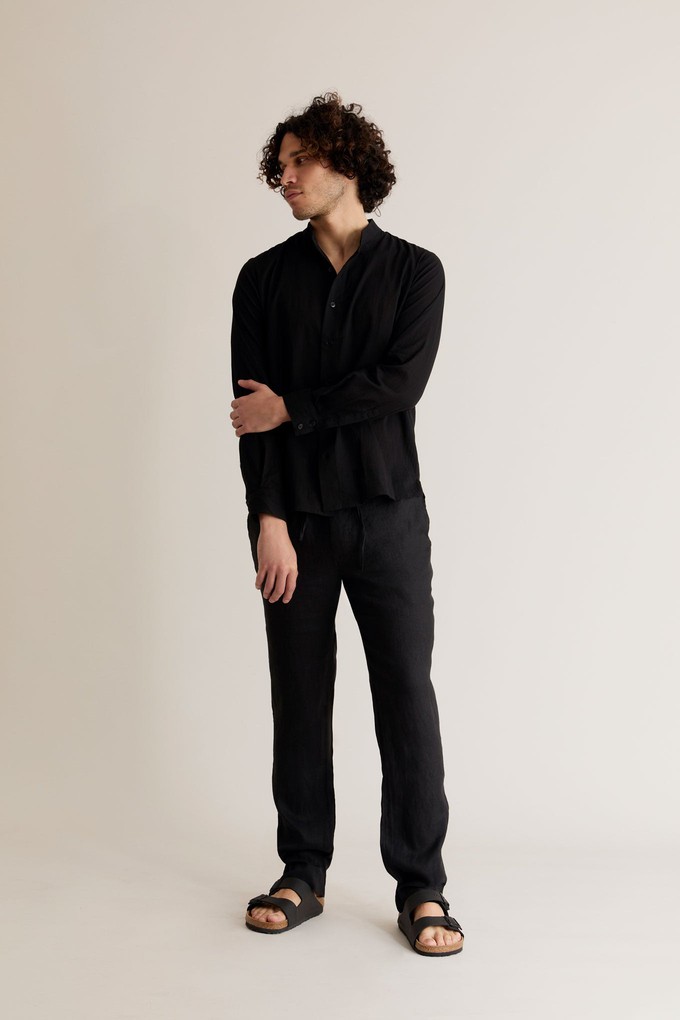 MYTHOS - Organic Cotton Grandad Shirt Black from KOMODO