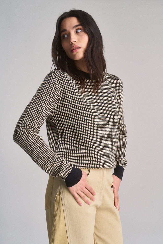 HANA organic Cotton Jumper - Black and Cream White from KOMODO