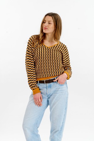 CLOVER Organic Cotton Pointelle Jumper - Mustard from KOMODO