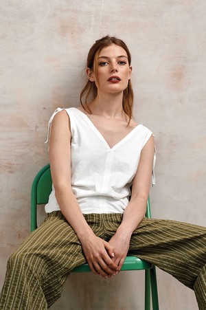 CELIA - Organic Cotton Vest Off White from KOMODO