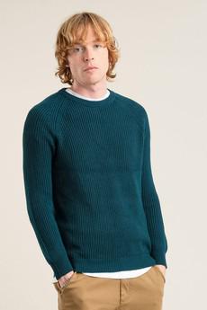 SERGIO - Mens Organic Cotton Jumper Teal via KOMODO