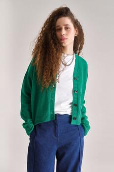 ISLA Wool Cardigan - Green via KOMODO