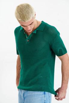 OLIVER Organic Cotton Knit Polo - Green via KOMODO