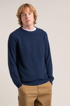 SERGIO - Mens Organic Cotton Jumper Navy via KOMODO
