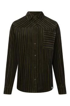 STELLA - Organic Cotton Needle Cord Shirt Black Stripe via KOMODO