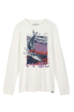 HAKON WHALE - Organic Cotton Tee Off White from KOMODO