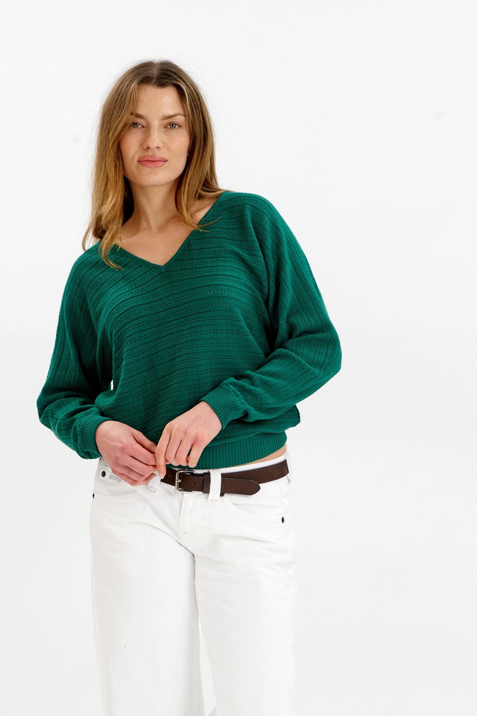 PIA Organic Cotton Pointelle Jumper - Green from KOMODO