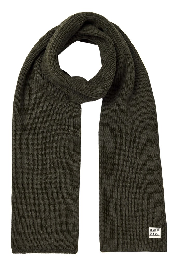 SENDAI - GOTS Organic Cotton Scarf Dark Khaki from KOMODO