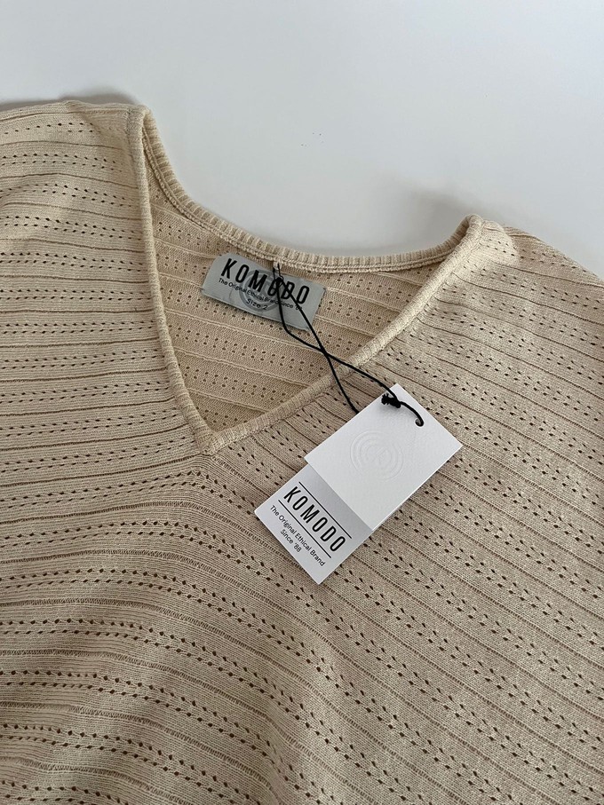 CLOVER - Pointelle Knit Organic Cotton Jumper - Cream from KOMODO