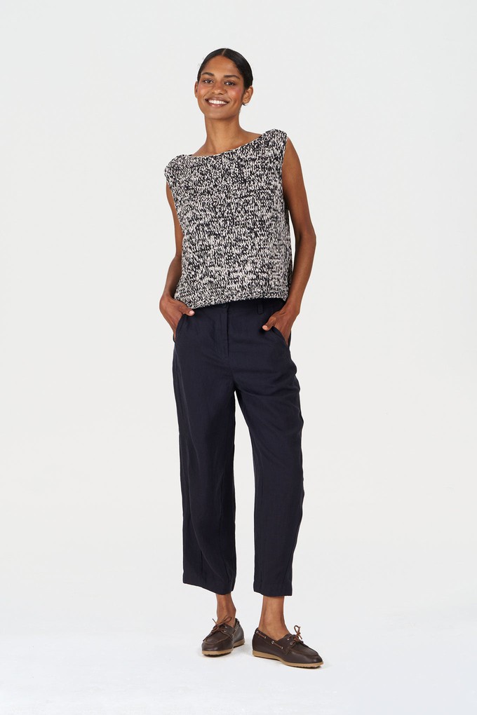 OLIVE Tencel Linen Trouser - Navy from KOMODO