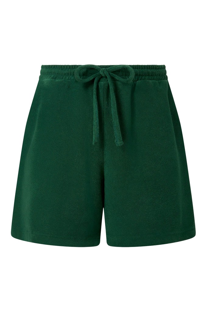 LEAH - Organic Cotton Blend Terry Towelling Shorts - Jungle Green from KOMODO