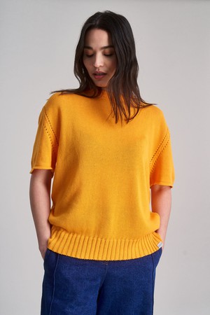 STEVIE Organic Linen Blend Tee - Egg Yoke from KOMODO