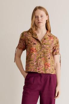 ZORI - Organic Cotton Blouse Tropical Print Pink via KOMODO