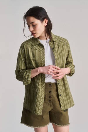 RIO - Organic Cotton Shirt - Green Stripe from KOMODO