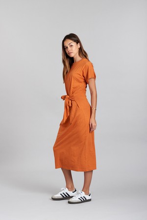 FONDA - GOTS Organic Cotton Burnt Orange Dress from KOMODO