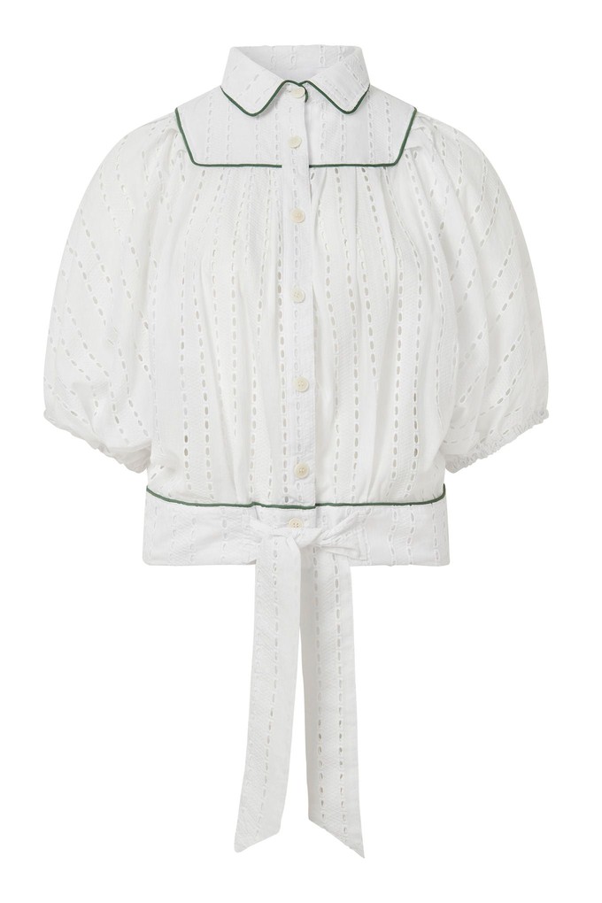 MAGIC - Organic Cotton Broderie Anglaise Blouse - White from KOMODO