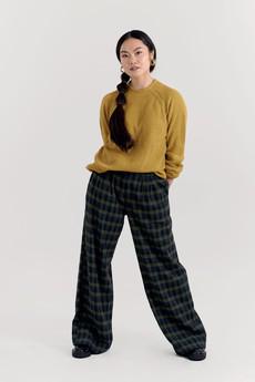 LILY Organic Cotton Flannel Trouser - Navy Check via KOMODO
