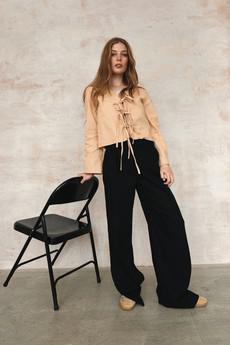 LION Organic Linen Trousers - Black via KOMODO