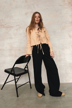 LION Organic Linen Trousers - Black from KOMODO