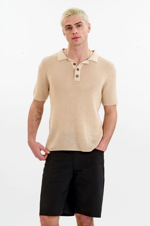 OLIVER Organic Cotton Knit Polo - Cream from KOMODO