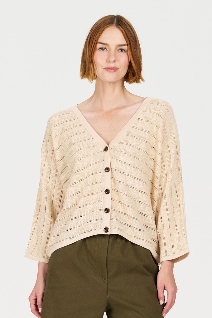 MALI Organic Ramie Cotton Batwing Cardigan - Sand from KOMODO