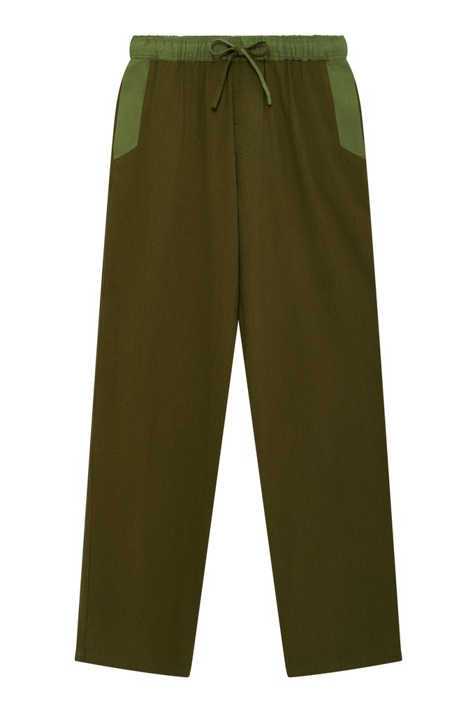 JOSHUA - Organic Cotton Trouser Green Patchwork from KOMODO