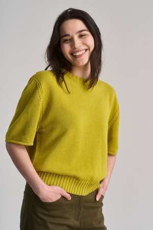 STEVIE Organic Linen Blend Tee - Sap Green from KOMODO