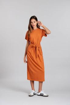 FONDA - GOTS Organic Cotton Burnt Orange Dress via KOMODO