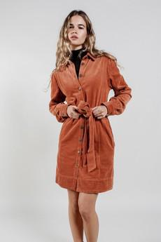 RUBY Organic Cotton Corduroy Dress - Ginger via KOMODO