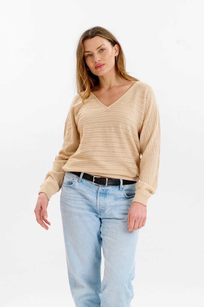 PIA Organic Cotton Pointelle Jumper - Cream from KOMODO
