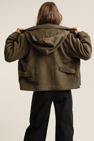 WICKER Recycled Wool Poly Coat - Olive from KOMODO
