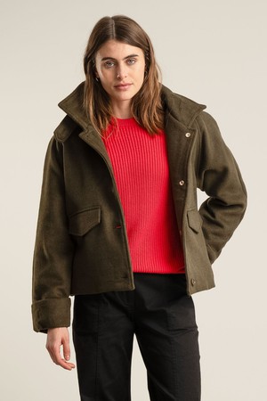 WICKER Recycled Wool Poly Coat - Olive from KOMODO