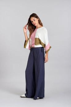 MARIE - Rayon Navy Trousers via KOMODO