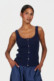 COVE Vest Organic Cotton Vest - Navy via KOMODO