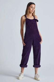 MARY-LOU Aubergine - GOTS Organic Cotton Cord Dungarees by Flax & Loom from KOMODO