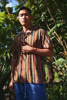 SPINDRIFT - Organic Cotton Shirt Weave Stripe Green via KOMODO