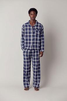 JIM JAM - Mens GOTS Organic Cotton Pyjama Set Dark Navy via KOMODO