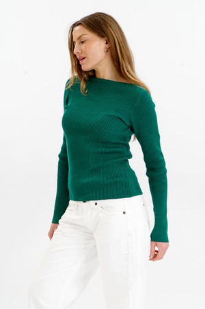 WASABI Organic Cotton Rib Knit Top - Green from KOMODO