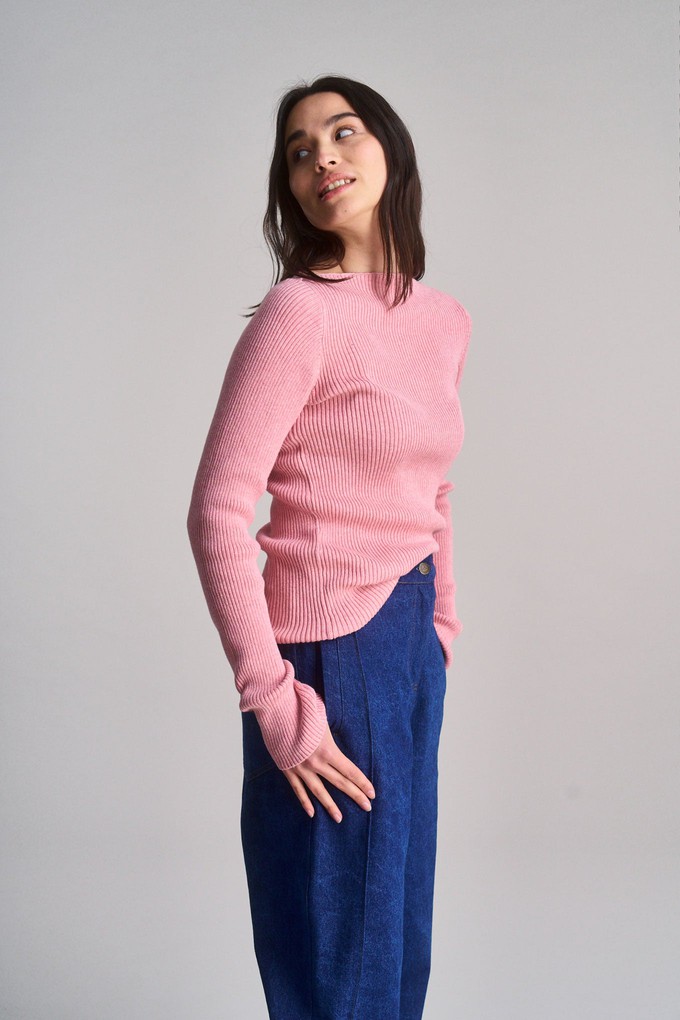 WASABI - Organic Cotton Rib Jumper - Pink from KOMODO