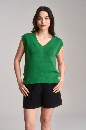 SANDER - Cotton Tencel Vest - Jungle Green from KOMODO