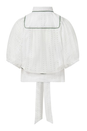 MAGIC - Organic Cotton Broderie Anglaise Blouse - White from KOMODO
