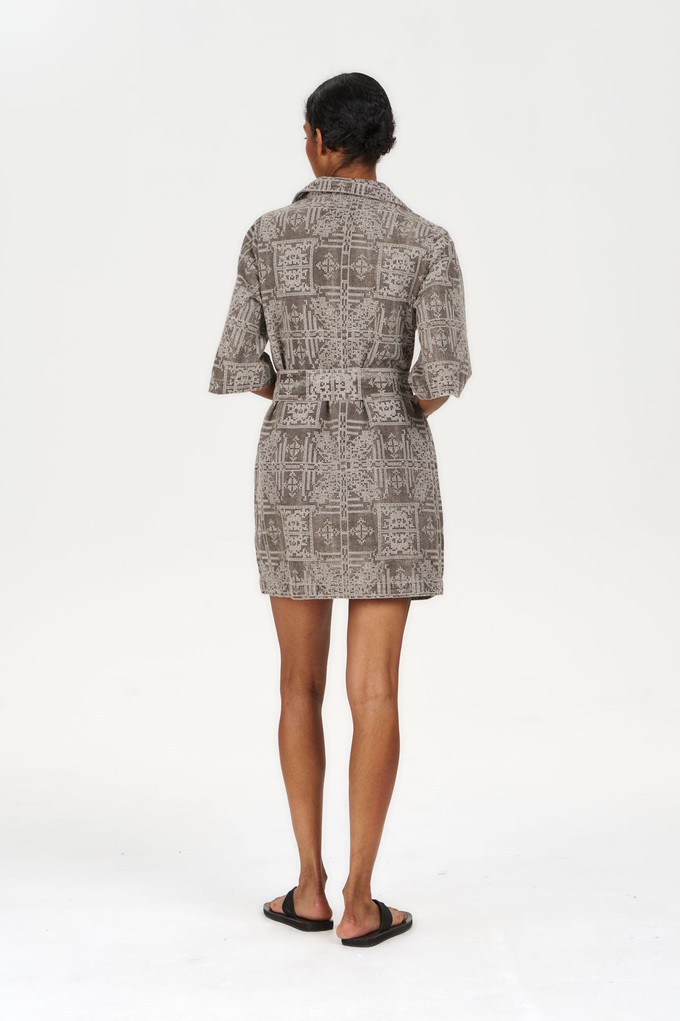 ROMY Organic Linen Cotton Dress - Mushroom Crossstich from KOMODO