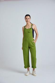 MARY-LOU Green - GOTS Organic Cotton Dungaress by Flax & Loom from KOMODO