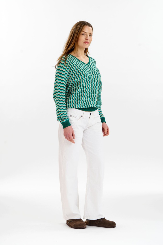 CLOVER Organic Cotton Pointelle Jumper - Green from KOMODO